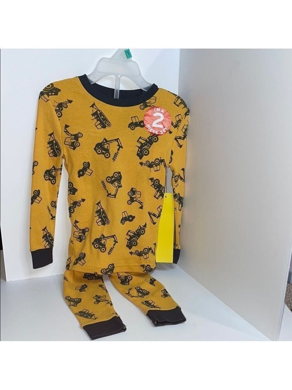 Kidgets Yellow and Black Construction Equipment Pajama Set 3T NWT